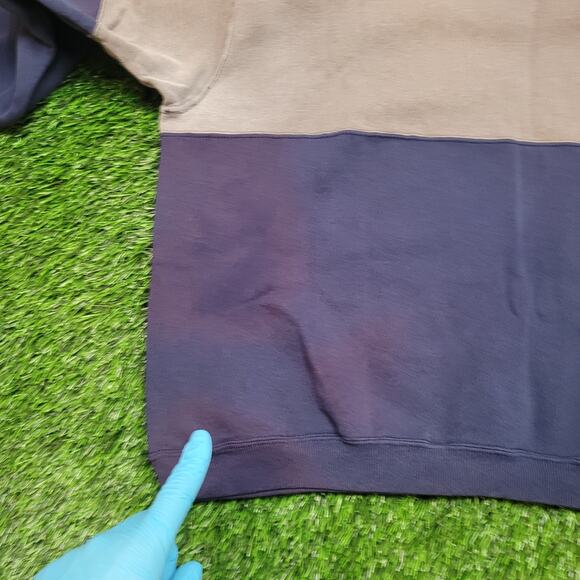 VTG 90s Hanes Color Block Split Sweatshirt Mens Large USA Made Two Tone - Picture 6 of 8